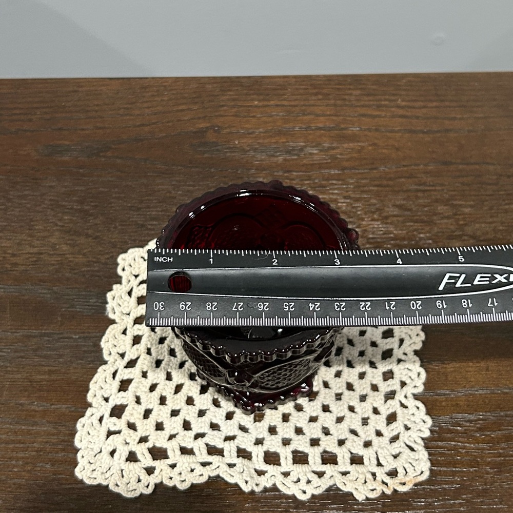 Avon Cape Cod - Ruby Red Glass Open Sugar Bowl - Picture 6 of 7